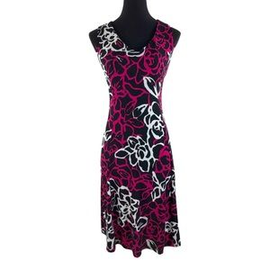 Julian Taylor Women's Black And Pink Sleeveless Fit Flare Dress Size 16